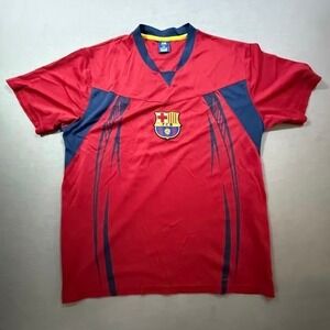 FC Barcelona Soccer Jersey Red Blank Mens L Short Sleeve‎